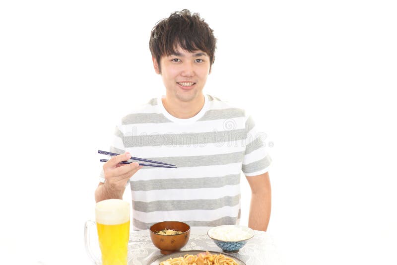 Man eating meals stock image. Image of food, healthy - 113602901