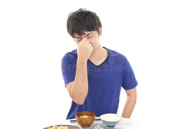 Man has no appetite stock image. Image of depression - 143301825