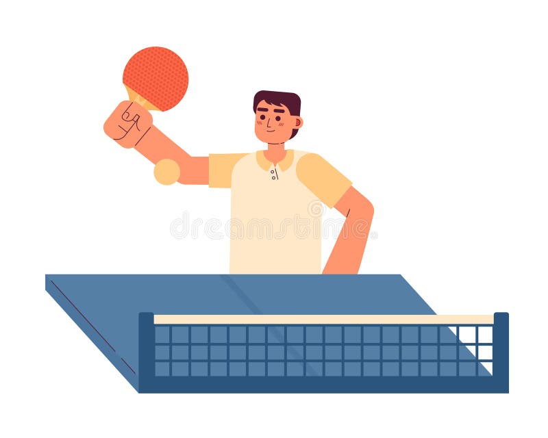 anime girl holding a ping pong paddle in front of a table