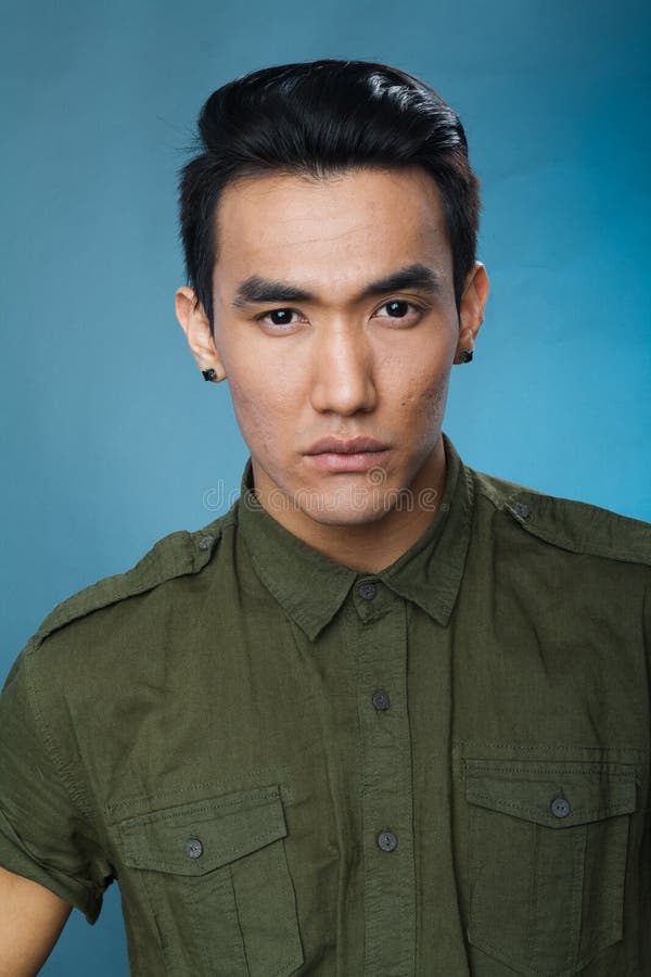 Asian man stock photo. Image of black, cool, blue, beauty - 47014230
