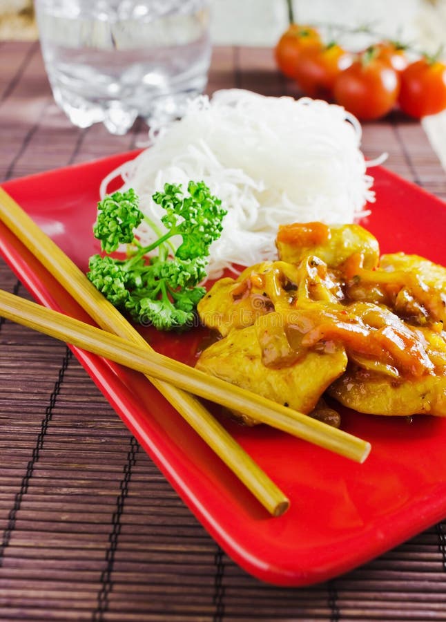 Asian meat dish stock image. Image of healthy, objects 38443953