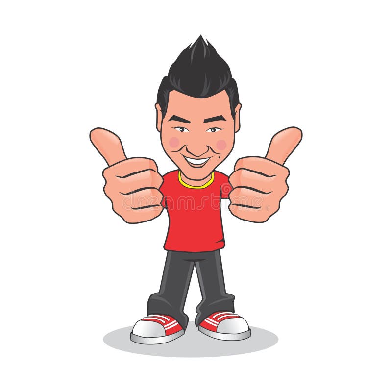 Asian Men Gives Two Thumbs Up Cartoon Stock Illustration - Illustration of happy, eggshell: 94569336 Asian Men Gives Two Thumbs Up Cartoon Stock Illustration - Illustration of happy, eggshell: 94569336