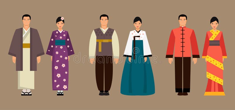 Южная Корея национальный костюм вектор