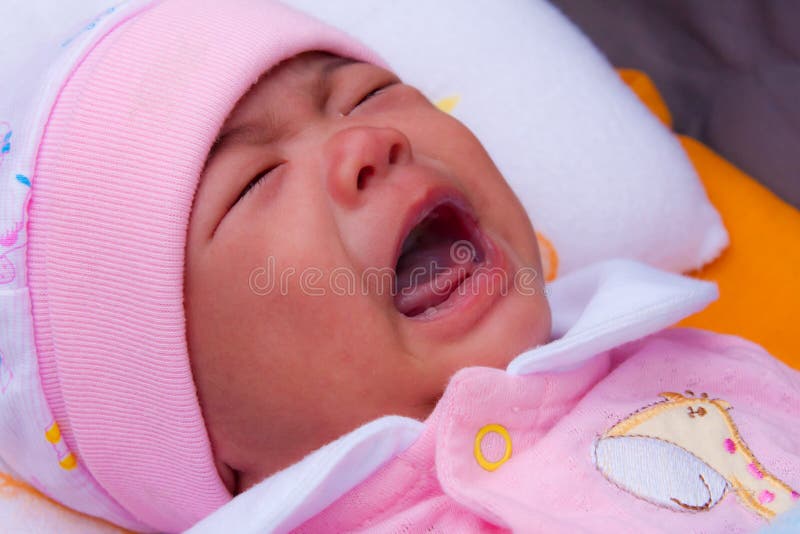 Asian new born crying