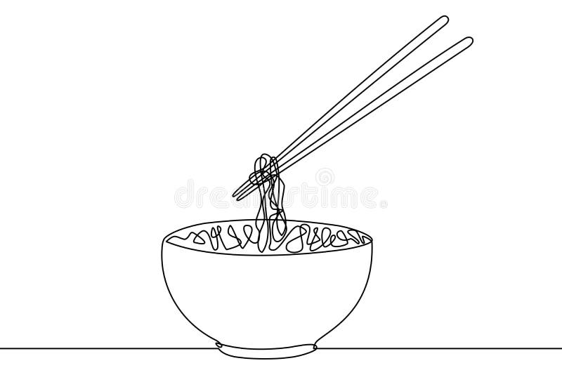 Asian Noodle Soup in a Bowl Stock Vector Illustration of cuisine