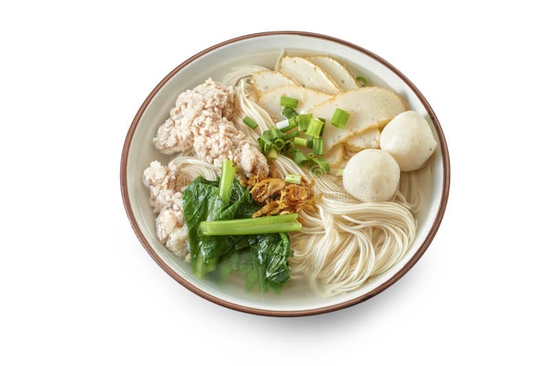 Asian Noodle Soup with Cooked Ingredients Stock Image Image of lunch
