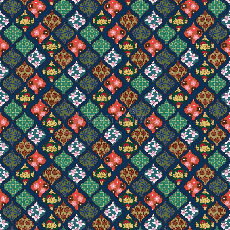 Asian pattern decorative japanese fabric texture background vector illustration