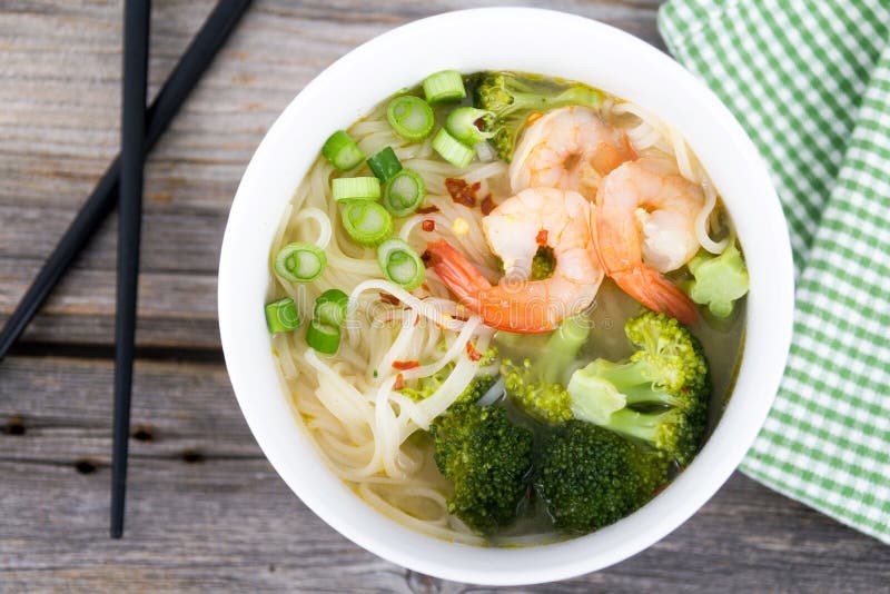 Asian prawn noodle soup stock image. Image of heat, broth 70749077