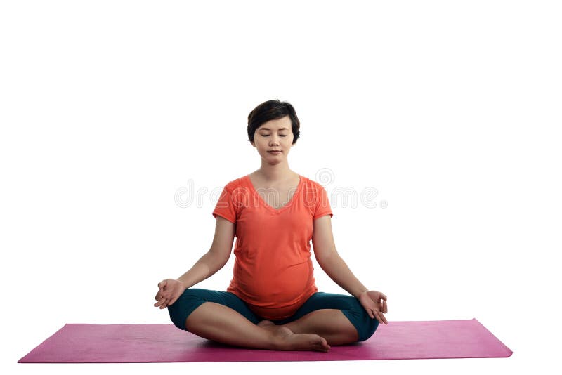 Asian Pregnant Woman Doing Yoga