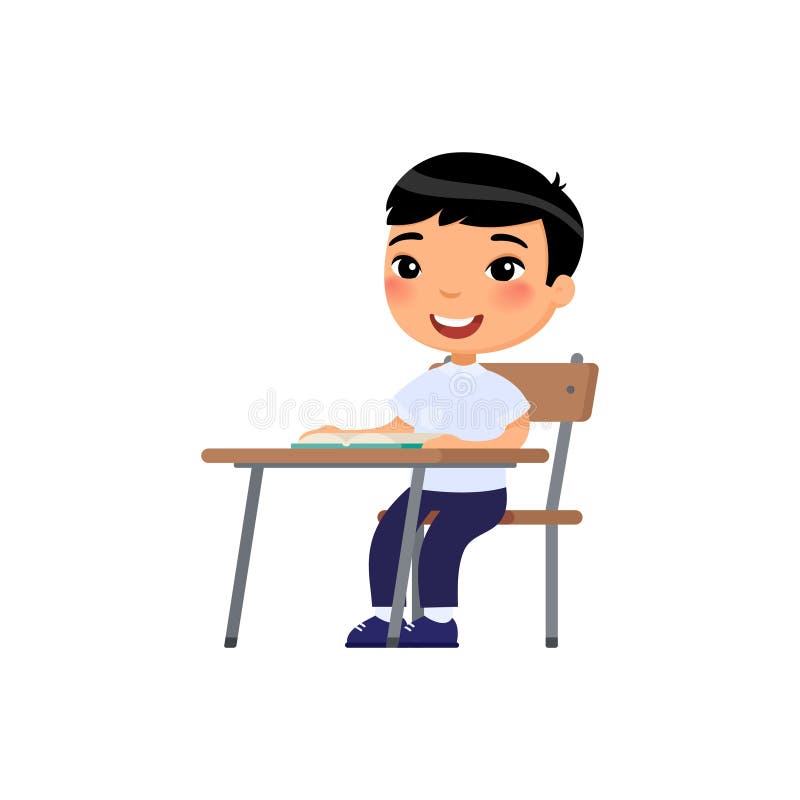 Asian School Boy Sit at School Desk, Cartoon Characters. Elementary School Education Process Stock Vector - Illustration of composition, asia: 192263362 Asian School Boy Sit at School Desk, Cartoon Characters. Elementary School Education Process Stock Vector - Illustration of composition, asia: 192263362