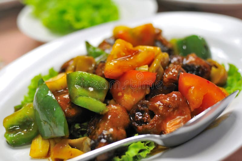 Asian sweet and sour pork cuisine