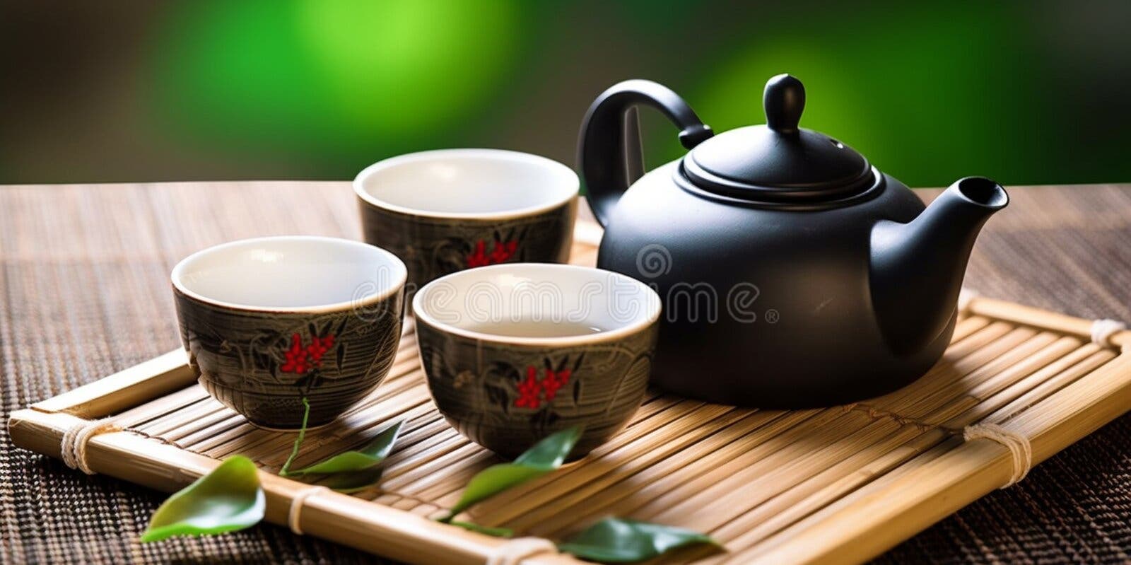 https://thumbs.dreamstime.com/b/asian-tea-set-hot-pot-teacups-generative-ai-japanese-teapot-cups-bamboo-mat-272565982.jpg?w=1600
