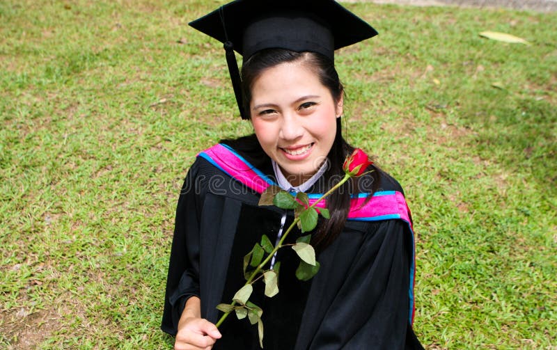 Asian university graduate