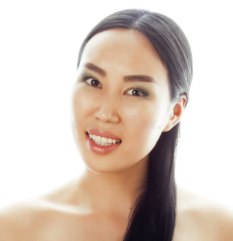 Asian Woman Beauty Face Closeup Portrait Beautiful Attractive Mixed