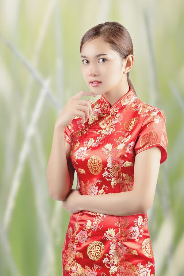 Asian Woman in Chinese Dress ...