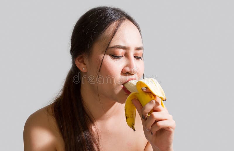 Implied Flirty Cute Girl Eats Banana Naughty Pic Photo Print