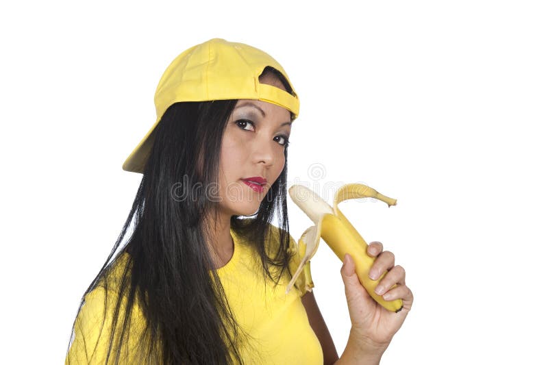 Implied Flirty Cute Girl Eats Banana Naughty Pic Photo Print