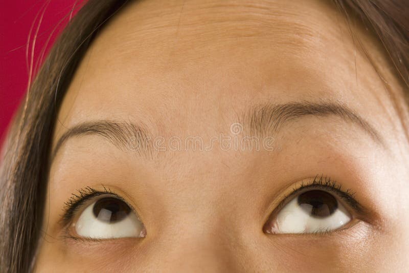 Asian Woman Eyes Looking Up Stock Photo Image of female,
