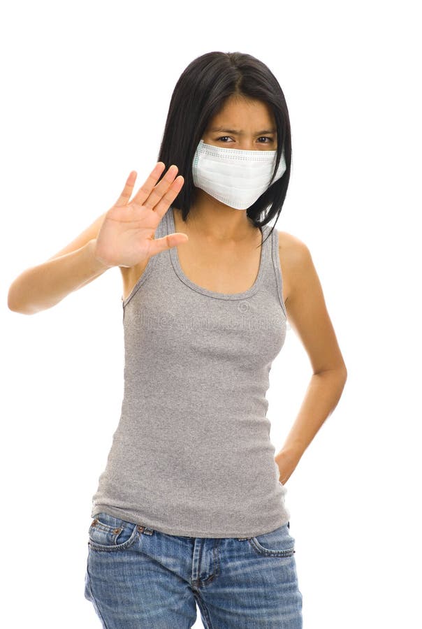 Asian woman with face mask