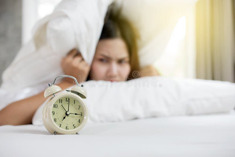 Woman Hates Waking Up Early In The Morning Sleepy Girl Touch At Stock Woman Hates Waking Up Early In The Morning Sleepy Girl Touch At Stock