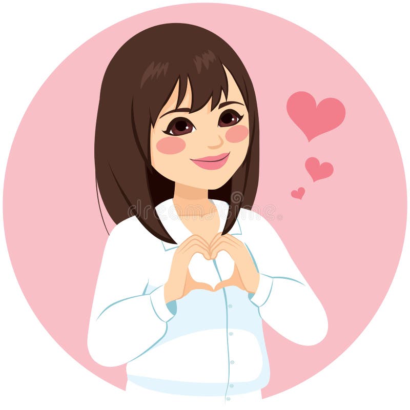 Free Vectors  Young woman making a heart shape by hand