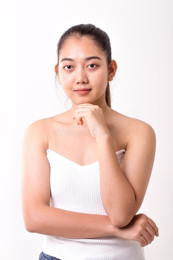 Asian Woman is Showing Off Pretty Skin. Asian Beauty Skin Care Woman