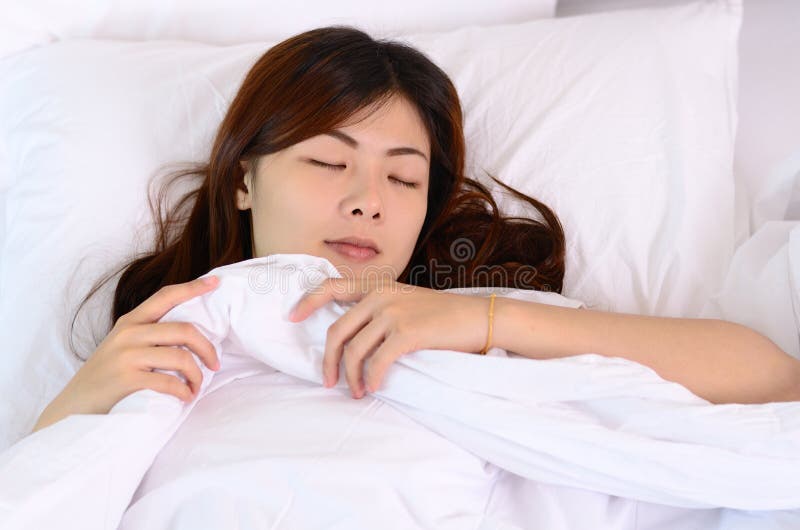 Asian woman teenager sleeping and relaxation