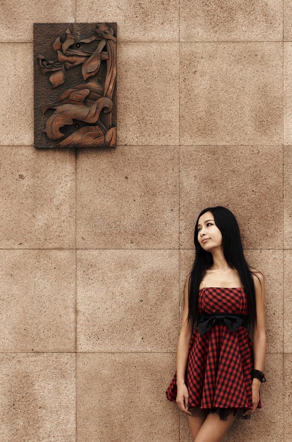 Asian young girl outdoor