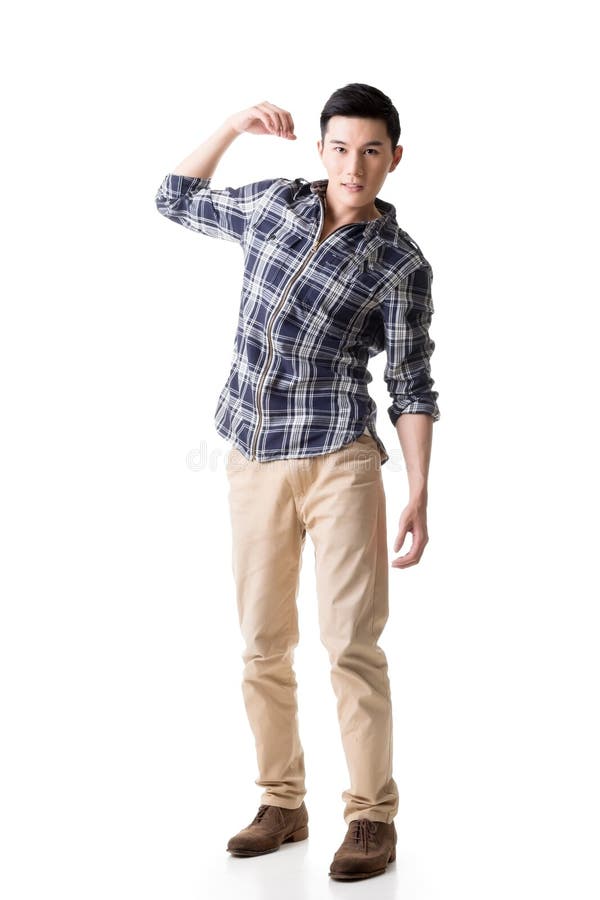 Asian Young Guy Carry or Take Something Stock Image - Image of carry