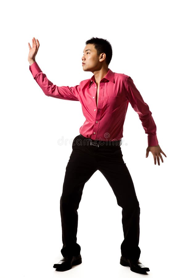 Asian young man in stylish pose