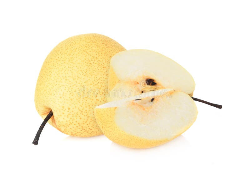 Asiat-päron frukt på vit bakgrund fotografering för bildbyråer Asiat-päron frukt på vit bakgrund fotografering för bildbyråer