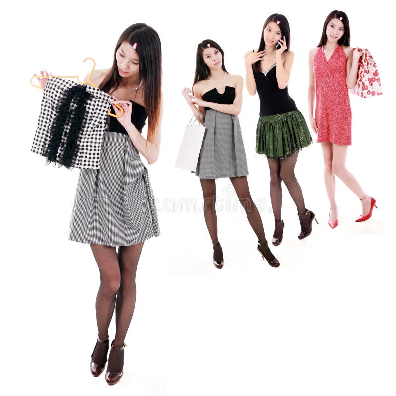 Asiatische Einkaufenmädchen lizenzfreies stockbild Asiatische Einkaufenmädchen lizenzfreies stockbild