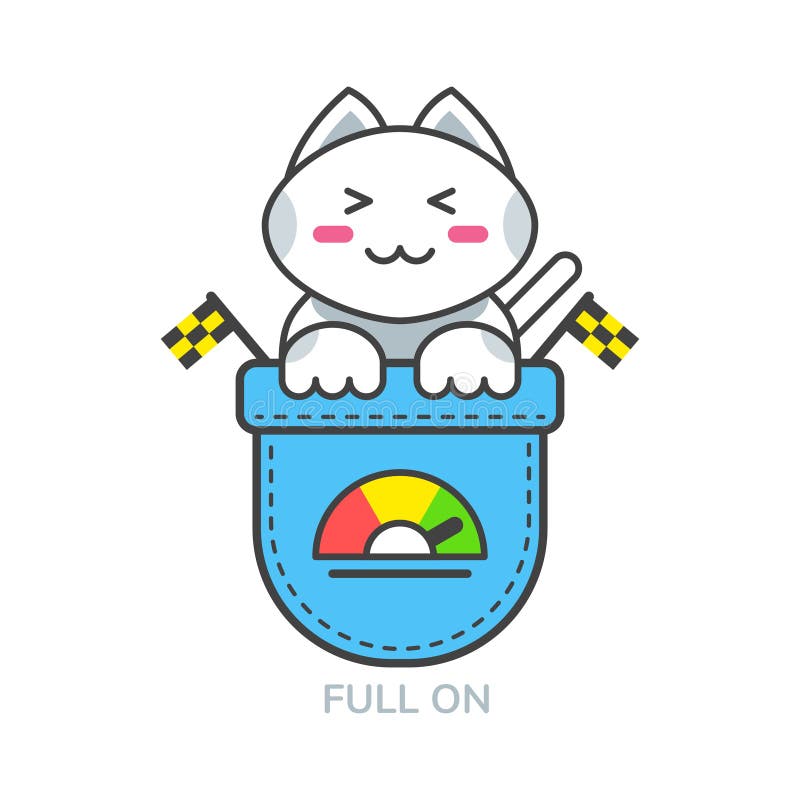 Asiatische Ikone emoji nette Katze der Tasche für voll an Stimmung stock abbildung Asiatische Ikone emoji nette Katze der Tasche für voll an Stimmung stock abbildung