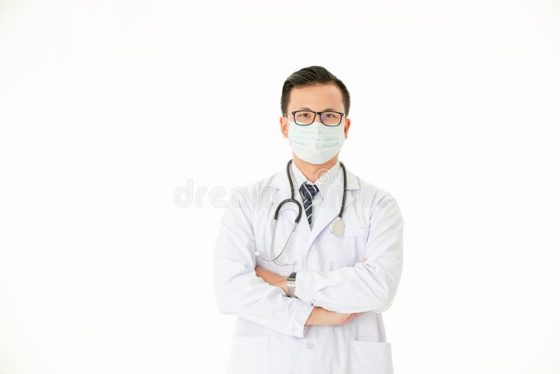 Asiatischer Doktor auf lokalisiertem wei?em Hintergrund lizenzfreies stockfoto Asiatischer Doktor auf lokalisiertem wei?em Hintergrund lizenzfreies stockfoto