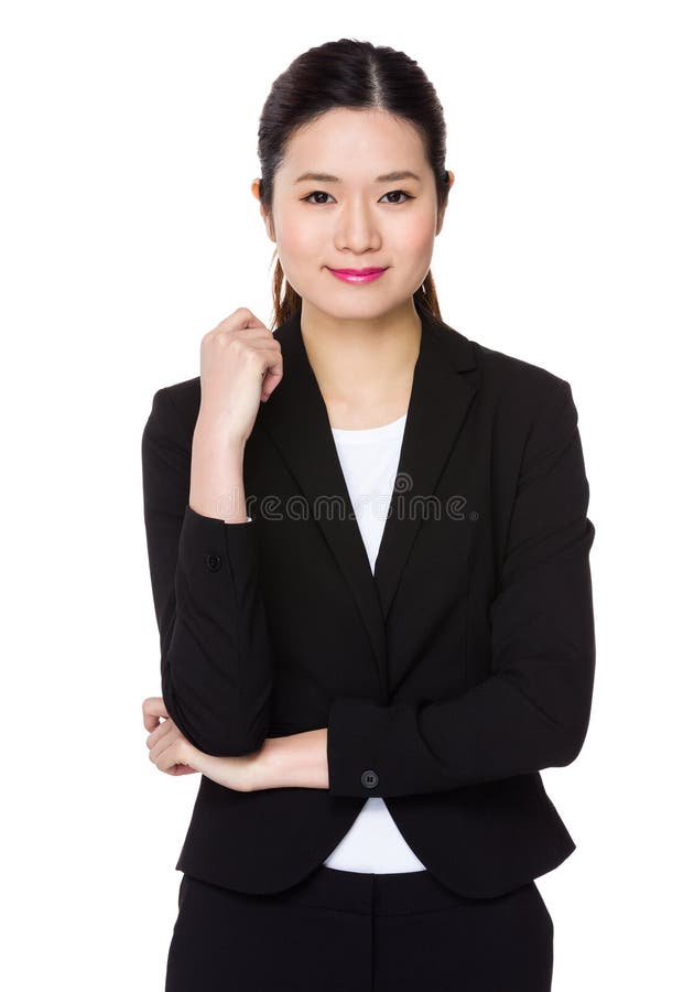 asiatisk affärskvinnastående