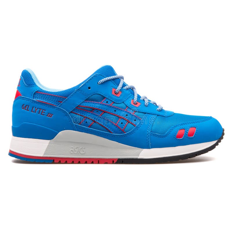 Asics Gel Lyte 3 Blue Red Sneaker Stock Image - Image of shoes, 147747634