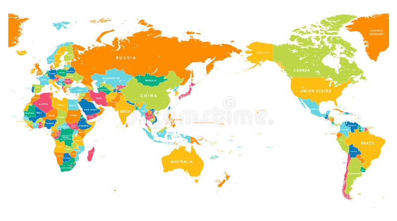Asien-Mitte-Weltkarte-Farbe