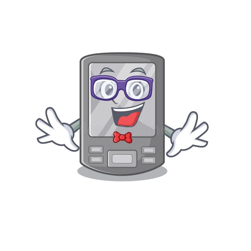 Asistent digital personal Geek a izolat desenul animat. Asistent digital personal Geek a izolat ilustrația vectorului desenului animat