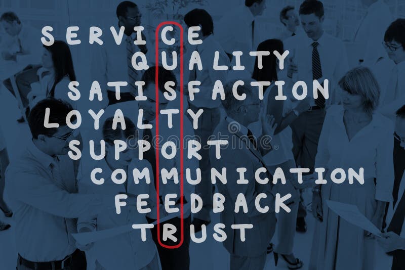 Asistență pentru servicii pentru clienți, un concept de rebusuri pentru cuvinte încrucișate stock image
