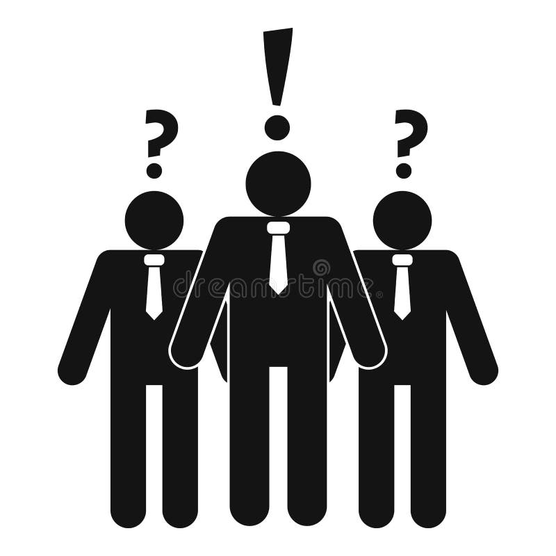 Asking teamwork icon, simple style stock illustration Asking teamwork icon, simple style stock illustration