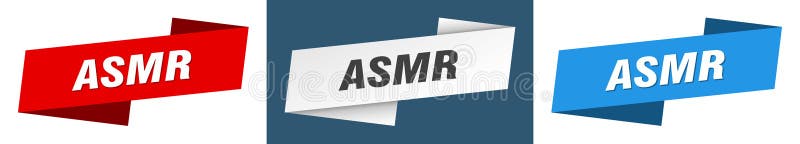 Asmr Banner. Asmr Ribbon Label Sign Set Stock Vector - Illustration of ...