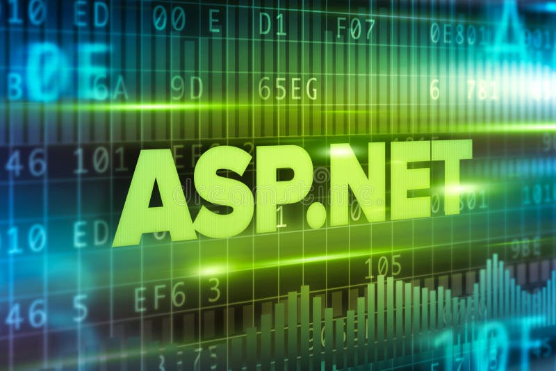 asp Blauer Hintergrund greem Text des NET abstrakten Begriffs lizenzfreie abbildung asp Blauer Hintergrund greem Text des NET abstrakten Begriffs lizenzfreie abbildung