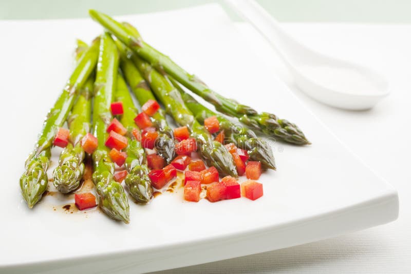 Asparagus Salad with Red Pepper Stock Image Image of horizontal, food