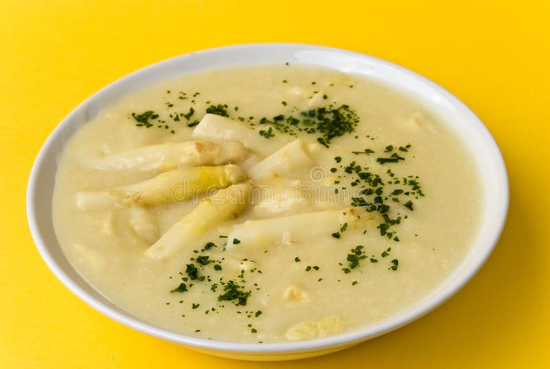 Asparagus soup with vegetables and spices