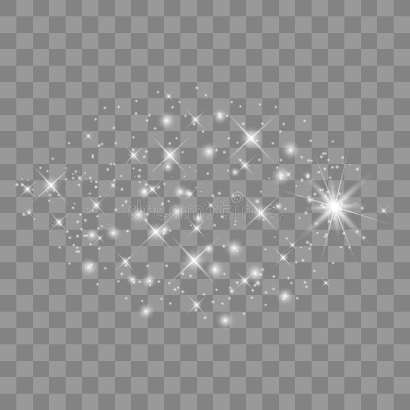 Sparks Glitter Special Light Effect. Vector Sparkles on Transparent