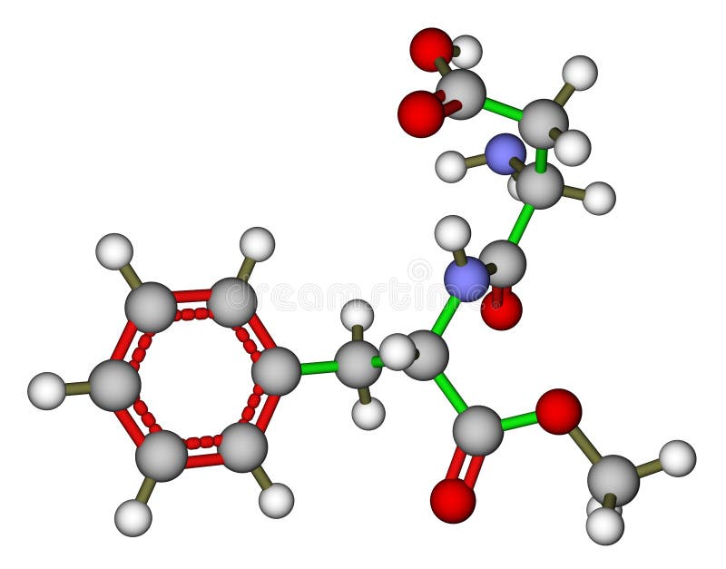 Aspartame molecular model royalty free illustration