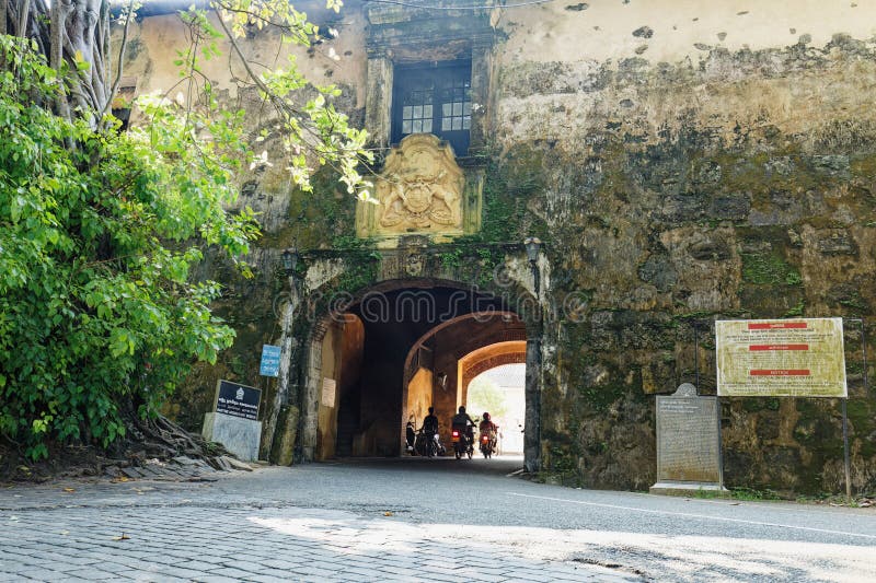 Distance look of Dutch Galle fort back entrance gate on Galle Sri Lanka 29.12.2022. High quality photo. Distance look of Dutch Galle fort back entrance gate on Galle Sri Lanka 29.12.2022. High quality photo