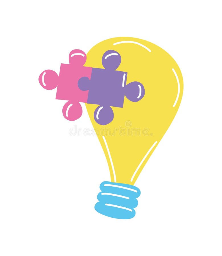 Asperger bulb puzzles vector illustration