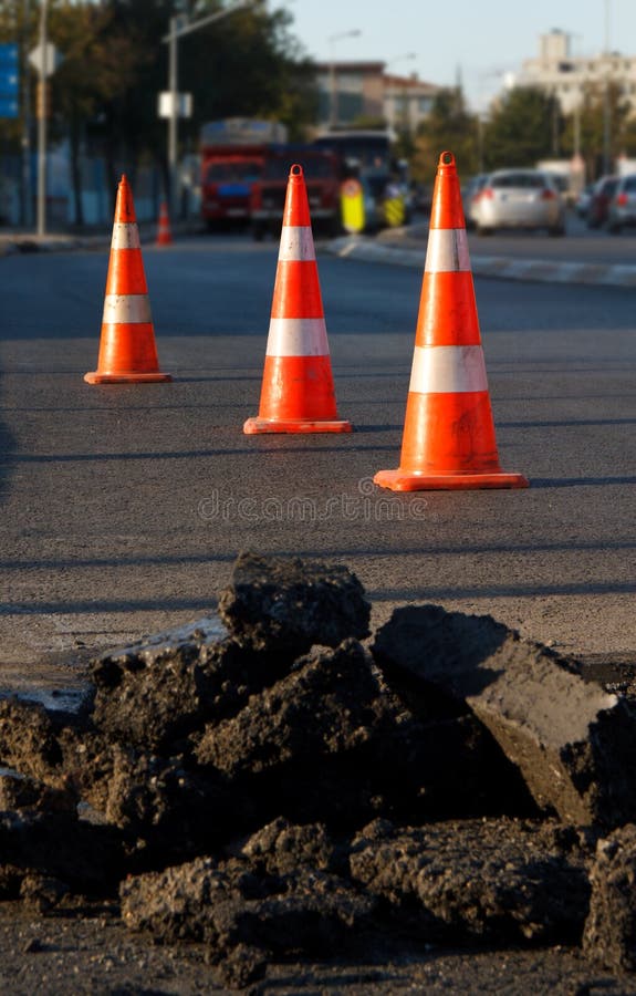 Asphalt Construction and Safety Cones