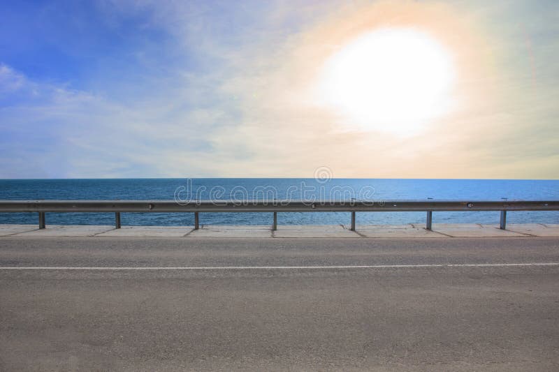Asphalt Empty Road Along the Seashore Stock Image Image of oceanside